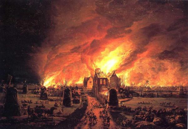 Big Fire Of 1654 In The Dutch Village De Rijp by Egbert Van Der Poel