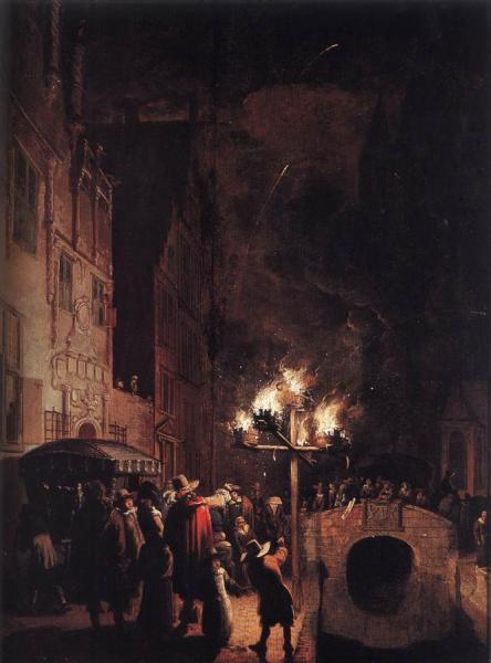 Celebration By Torchlight On The Oude Delft by Egbert Van Der Poel Oil Painting Reproductions