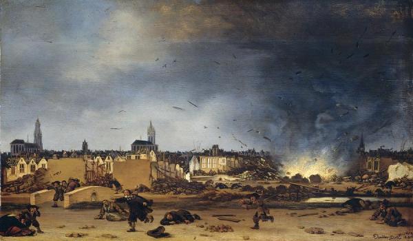 The Explosion Of The Gunpowder Storage Building In Delft by Egbert Van Der Poel
