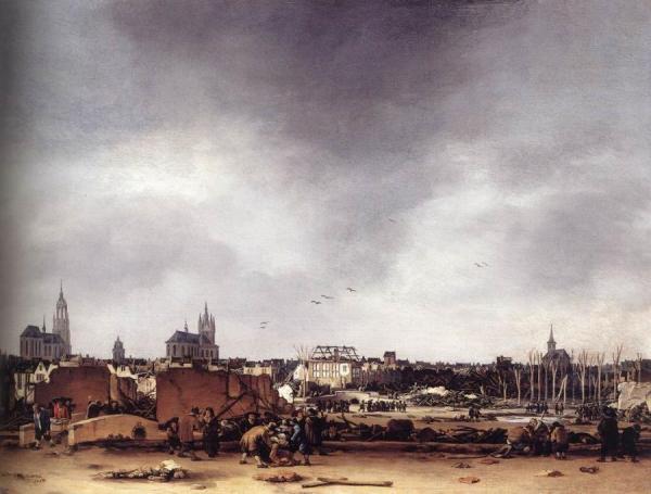 View Of Delft After The Explosion Of 1654 by Egbert Van Der Poel