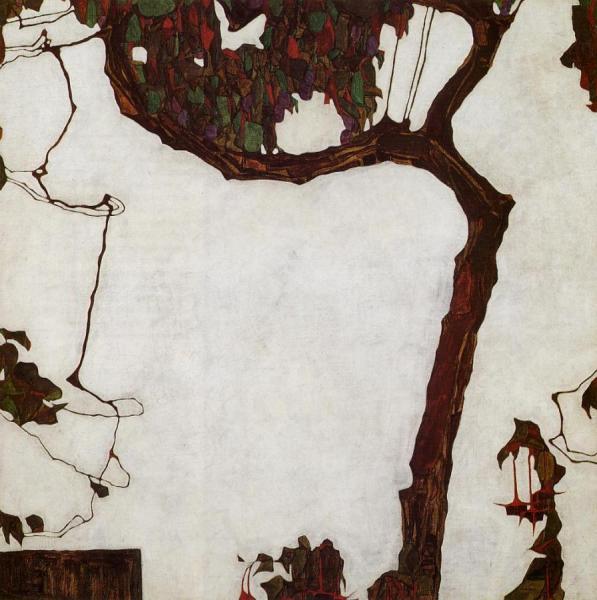 Autumn Tree With Fuchsias by Egon Schiele