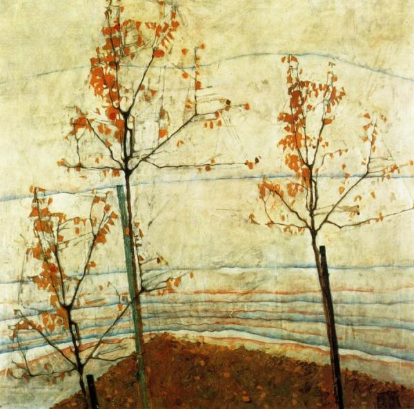 Autumn Trees by Egon Schiele Oil Painting Reproductions