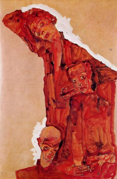 Composition With Three Male Figures by Egon Schiele