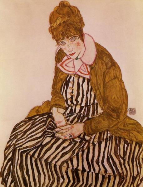 Edith Schiele, Seated by Egon Schiele