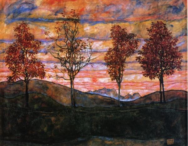 Four Trees by Egon Schiele