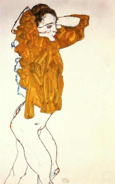 Egon Schiele Girl Undressing