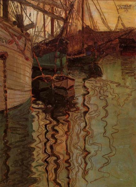 Harbor Of Trieste by Egon Schiele