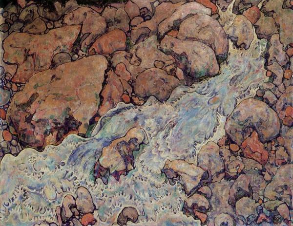 Mountain Torrent by Egon Schiele