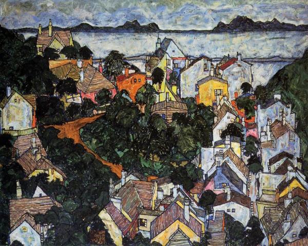 Summer Landscape, Krumau by Egon Schiele Oil Painting Reproductions