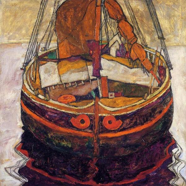 Trieste Fishing Boat by Egon Schiele Oil Painting Reproductions