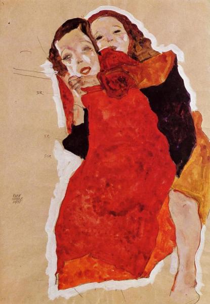 Two Girls by Egon Schiele