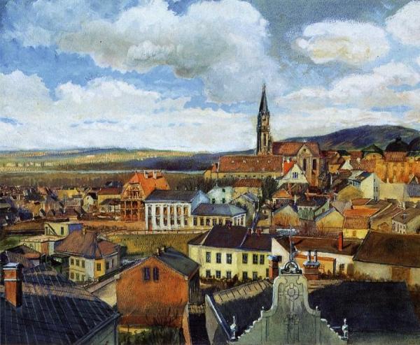 View From The Drawing Classroom, Klosterneuburg by Egon Schiele