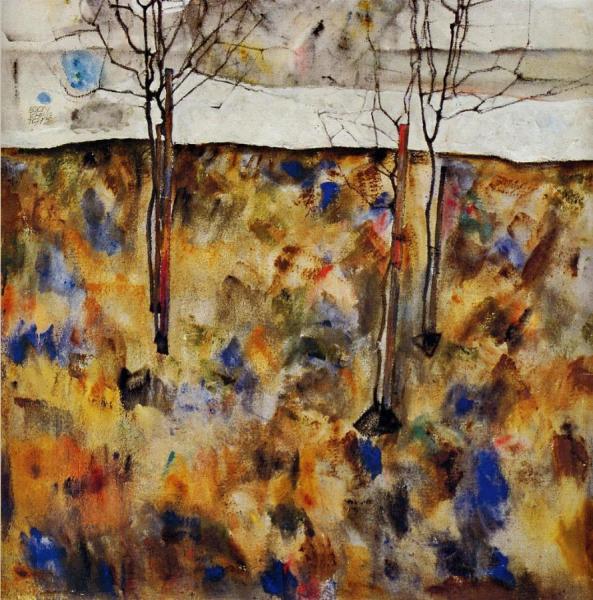 Winter Trees by Egon Schiele Oil Painting Reproductions