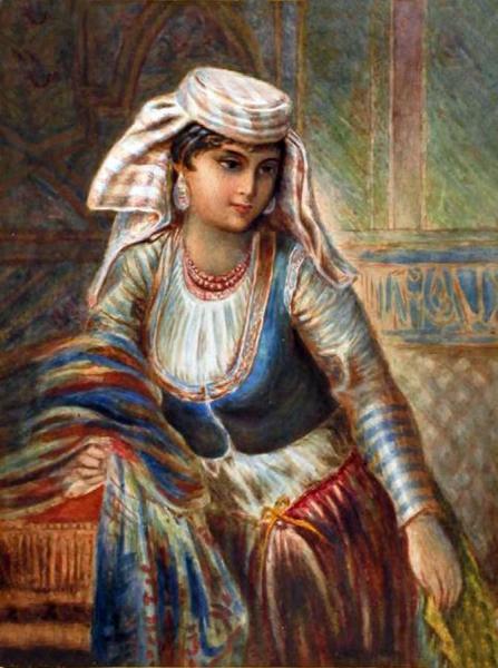 An Oriental Beauty by Egron Sillif Lundgren Oil Painting Reproductions