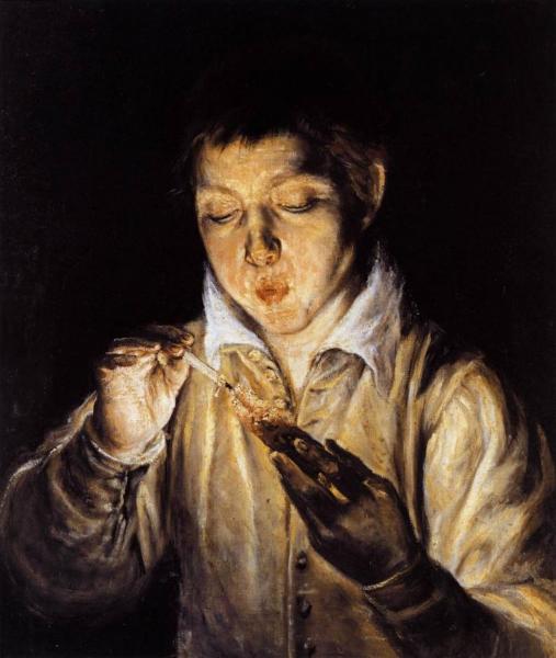 El Greco A Boy Blowing On An Ember To Light A Candle (soplón)