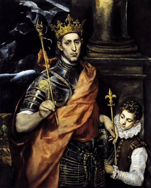 St Louis, King Of France, With A Page by El Greco Oil Painting Reproductions