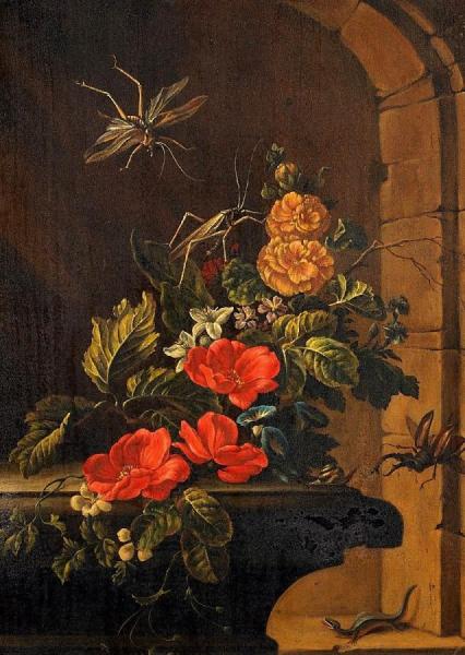 Still Life With Insects by Elias Van Den Broeck
