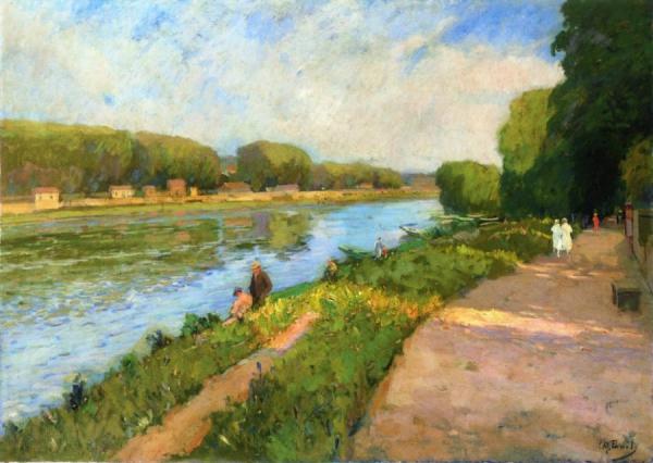 Elie Anatole Pavil Sur La Rive Du Fleuve, Le Dimanche