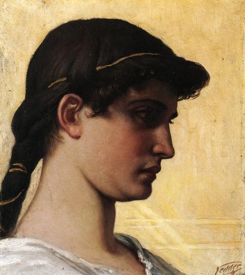 Head Of A Roman Maiden by Elihu Vedder