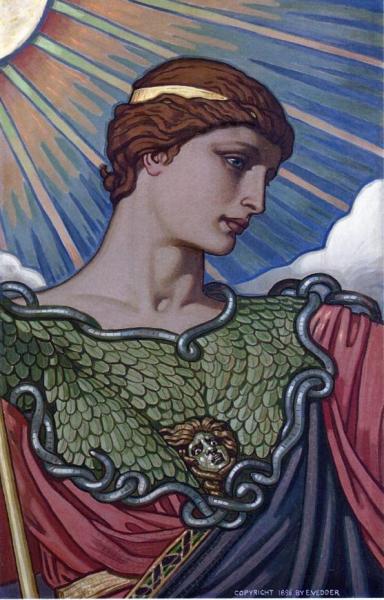 Head Of Minerva by Elihu Vedder