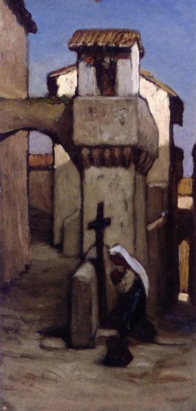 Little Shrine, Subiaco, Italy by Elihu Vedder
