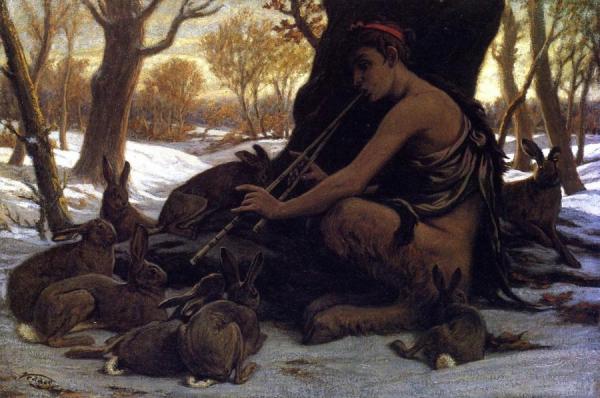 Marsyas Enchanting The Hares by Elihu Vedder