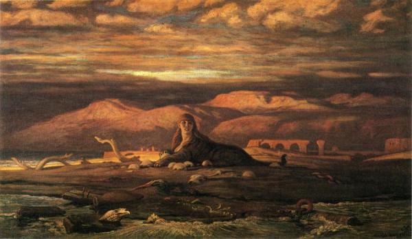 The Sphinx Of The Seashore by Elihu Vedder Oil Painting Reproductions