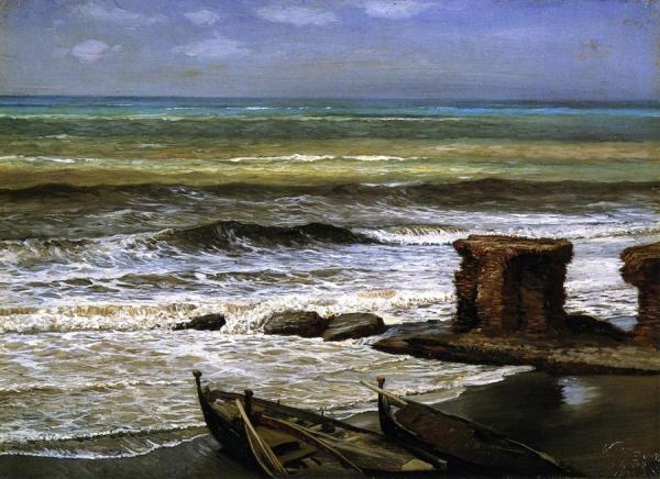 Waves At Palo by Elihu Vedder