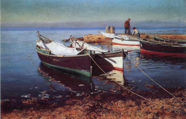 Fishing Boats by Elin Kleopatra Danielson-gambogi