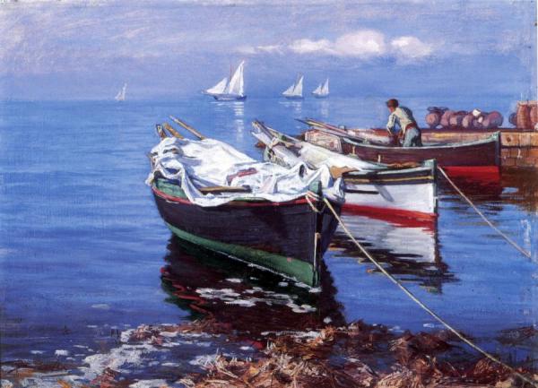 Italian Boats by Elin Kleopatra Danielson-gambogi