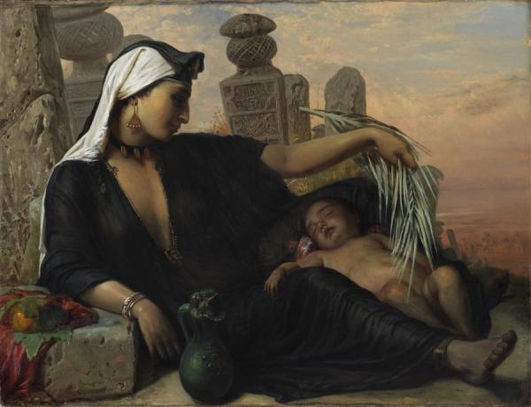 An Egyptian Fellah Woman With Her Child by Elisabeth Baumann