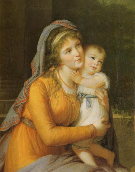 Baroness Anna Sergeevna Stroganova And Her Son Sergey by Elisabeth-louise Vigee Le Brun
