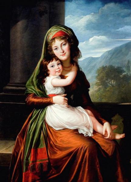Countess Von Schoenfeld With Her Daughter by Elisabeth-louise Vigee Le Brun