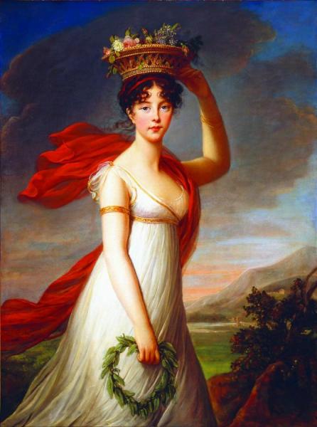 Julie Nigris As Flora, Roman Goddess Of Flowers by Elisabeth-louise Vigee Le Brun Oil Painting Reproductions