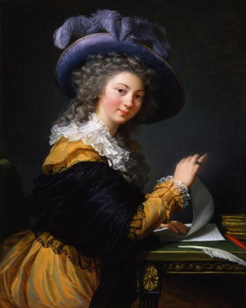 Lady Folding A Letter by Elisabeth-louise Vigee Le Brun