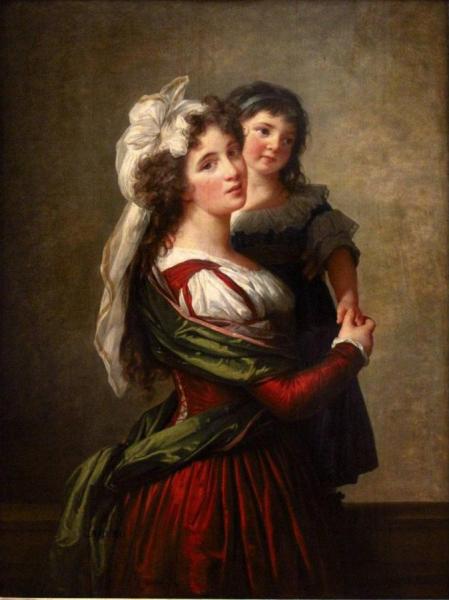 Madame Rousseau And Her Daughter by Elisabeth-louise Vigee Le Brun