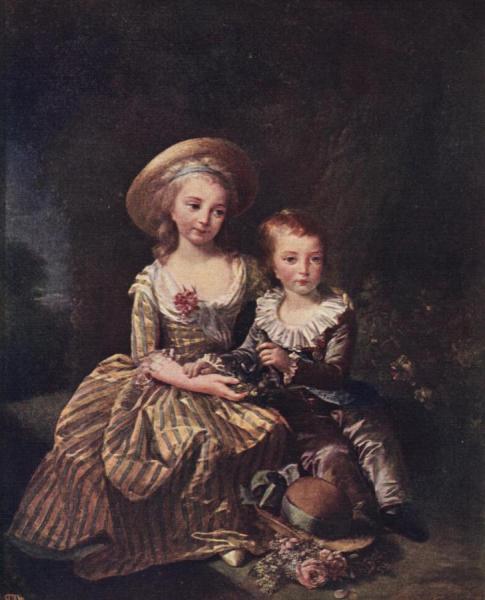 Madame Royale And The Dauphin Louis Joseph by Elisabeth-louise Vigee Le Brun