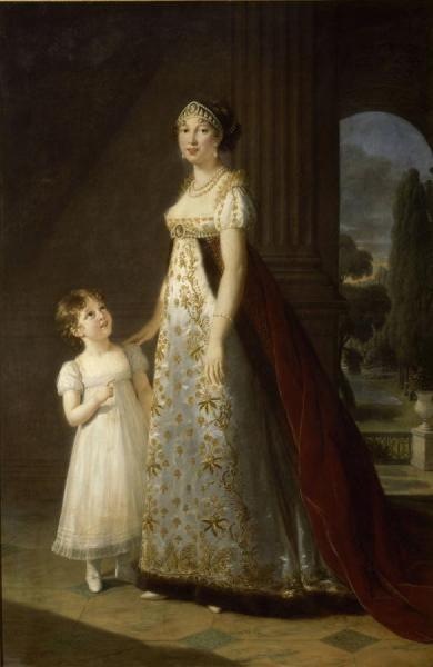 Portrait Of Caroline Murat With Her Daughter, Letizia by Elisabeth-louise Vigee Le Brun