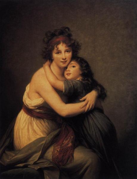 Self-portrait With Her Daughter, Julie by Elisabeth-louise Vigee Le Brun Oil Painting Reproductions