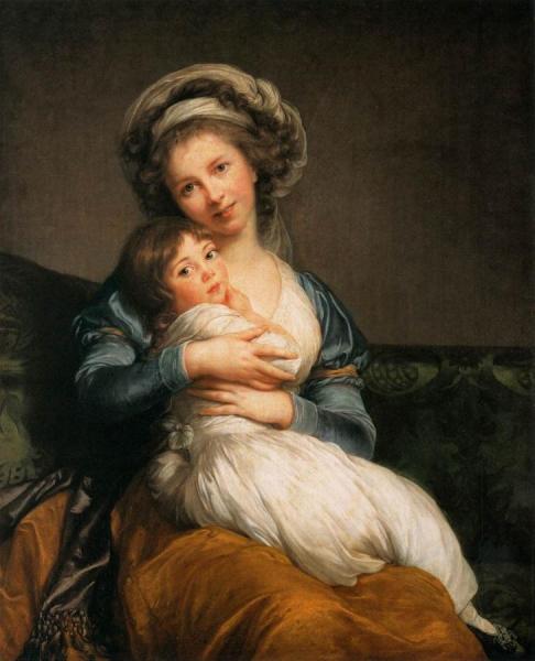 Self-portrait With Her Daughter, Julie by Elisabeth-louise Vigee Le Brun