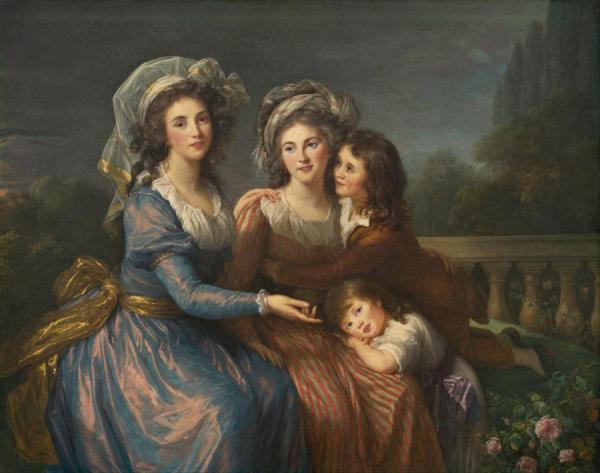 The Marquise De Pezay And The Marquise De Rougé With Her Sons Alexis And Adrien by Elisabeth-louise Vigee Le Brun