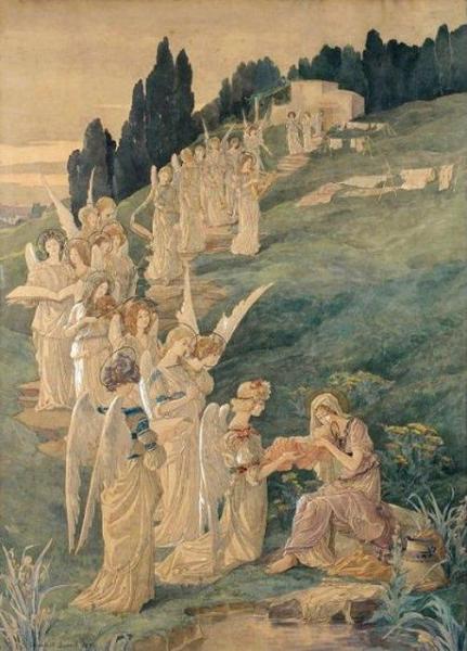 La Procession Des Anges Devant L'enfant Jésus by Elisabeth Sonrel