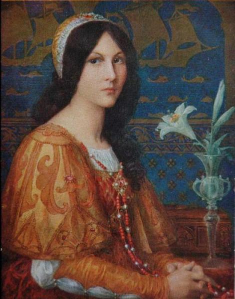 Elisabeth Sonrel Portrait De Jeune Femme Aux Lilas