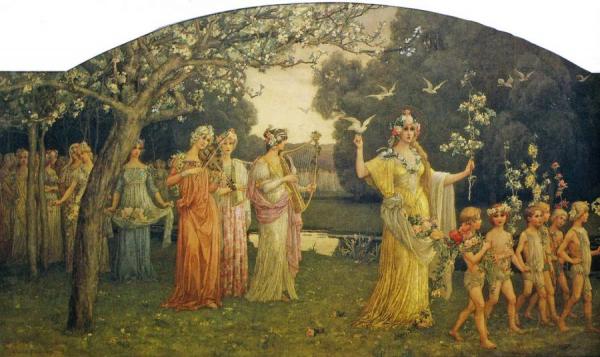 Procession Of Flora by Elisabeth Sonrel Oil Painting Reproductions