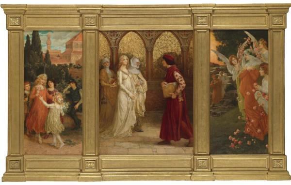 Scenes From Dante Alighieri's La Vita Nuova by Elisabeth Sonrel Oil Painting Reproductions