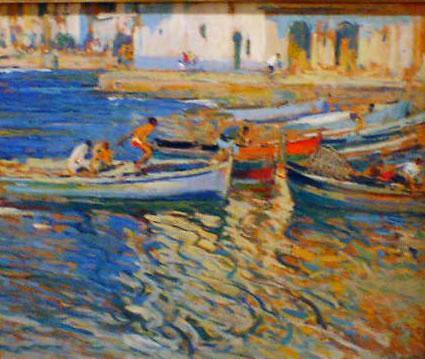 Marina Con Pescadores by Eliseo Meifren I Roig