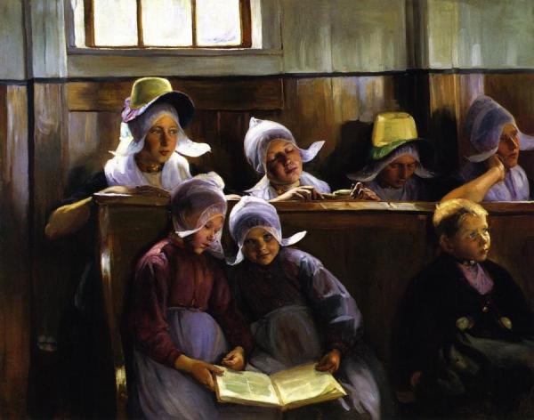 In The Church At Volendam by Elizabeth Nourse Oil Painting Reproductions