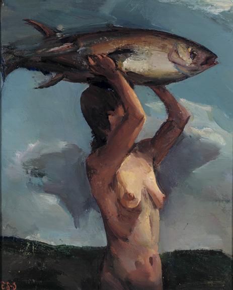 Woman With Fish by Elizabeth Sparhawk-jones Oil Painting Reproductions