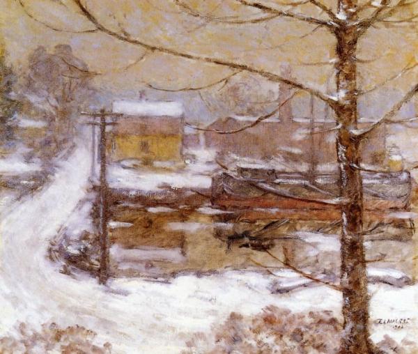 Mill Bridge, Cos Cob by Elmer Livingston Macrae Oil Painting Reproductions