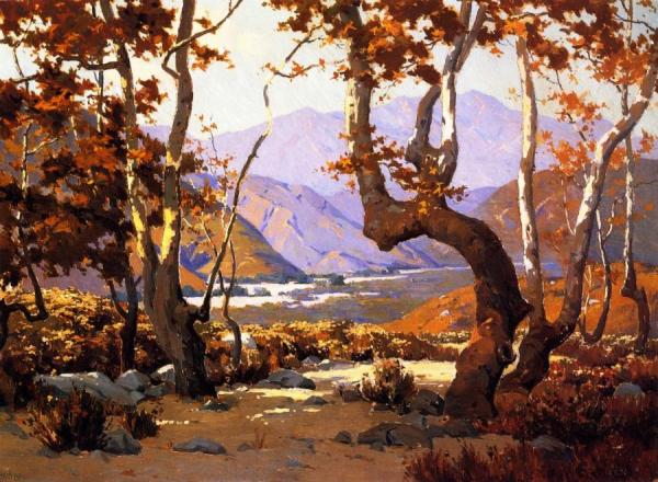 Golden Autumn, Cajon Pass by Elmer Wachtel Oil Painting Reproductions